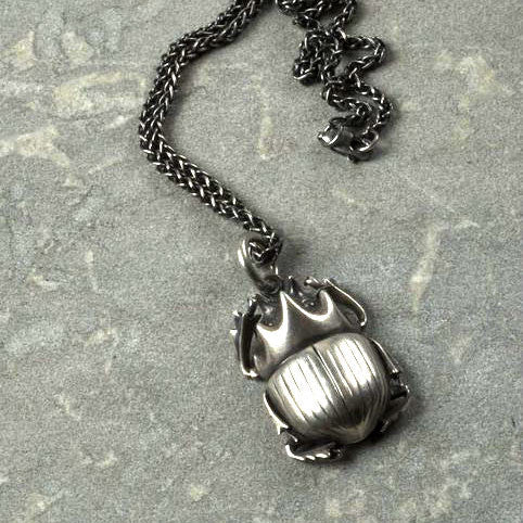 Sterling silver scarab pendant sales