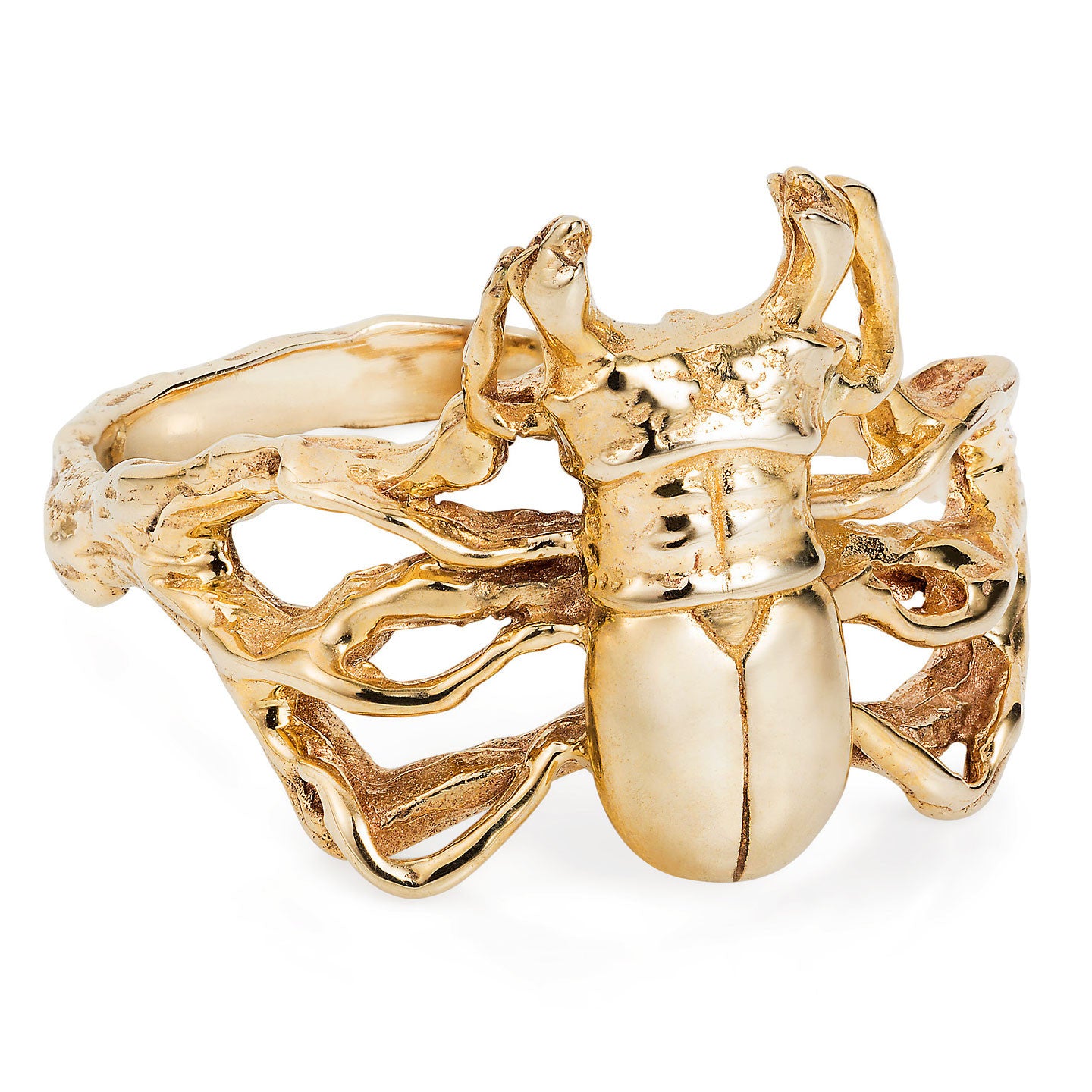 Gold Little Stag Beetle Ring