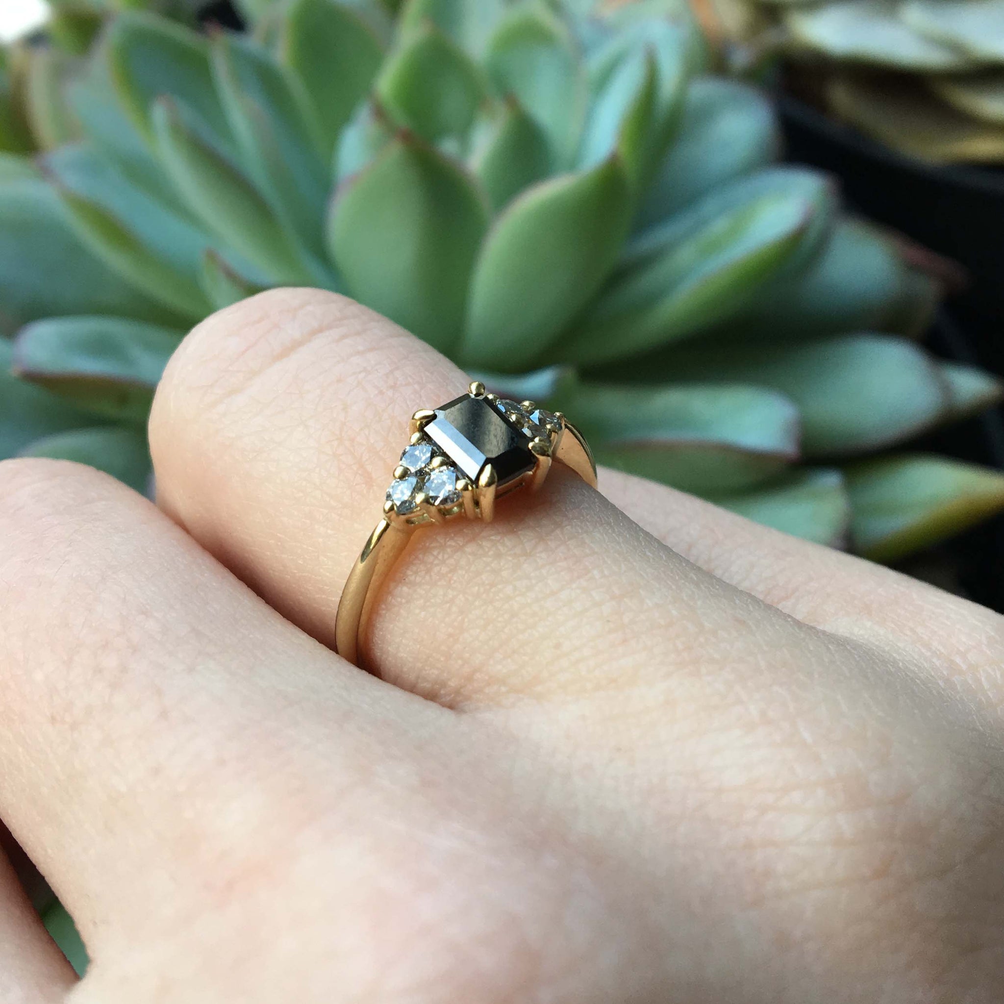 Black Diamond Engagement Ring by Yasmin Everley