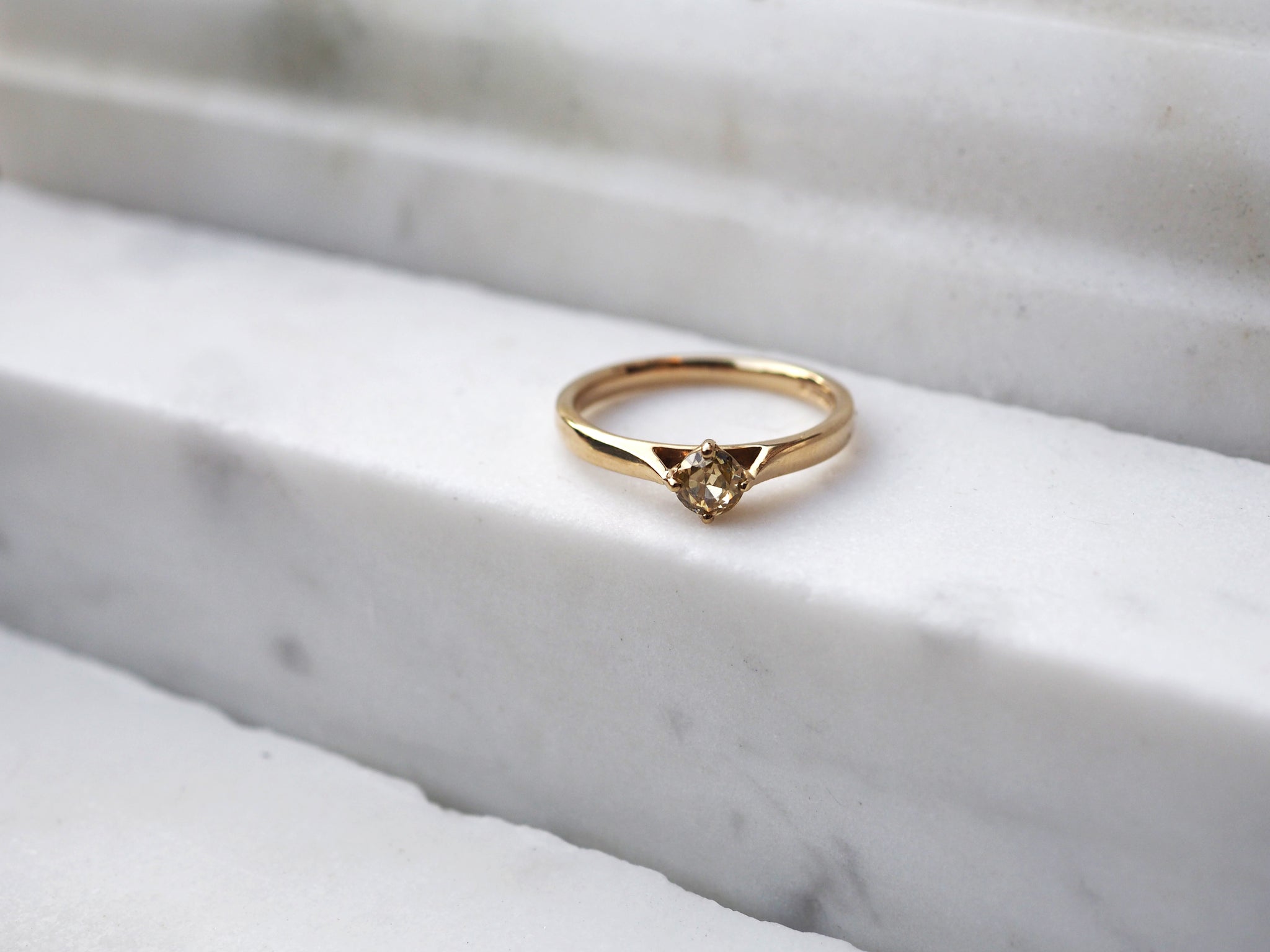 Champagne Solitaire Engagement Ring by Yasmin Everley