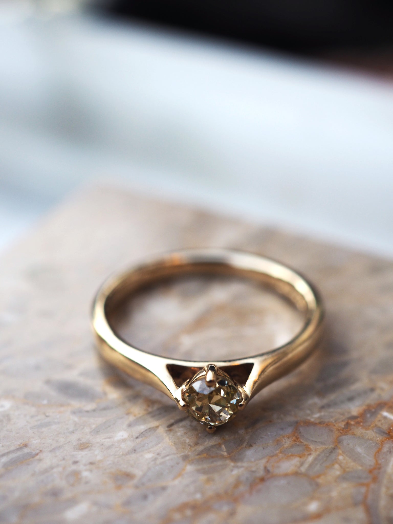 Champagne Solitaire Engagement Ring by Yasmin Everley