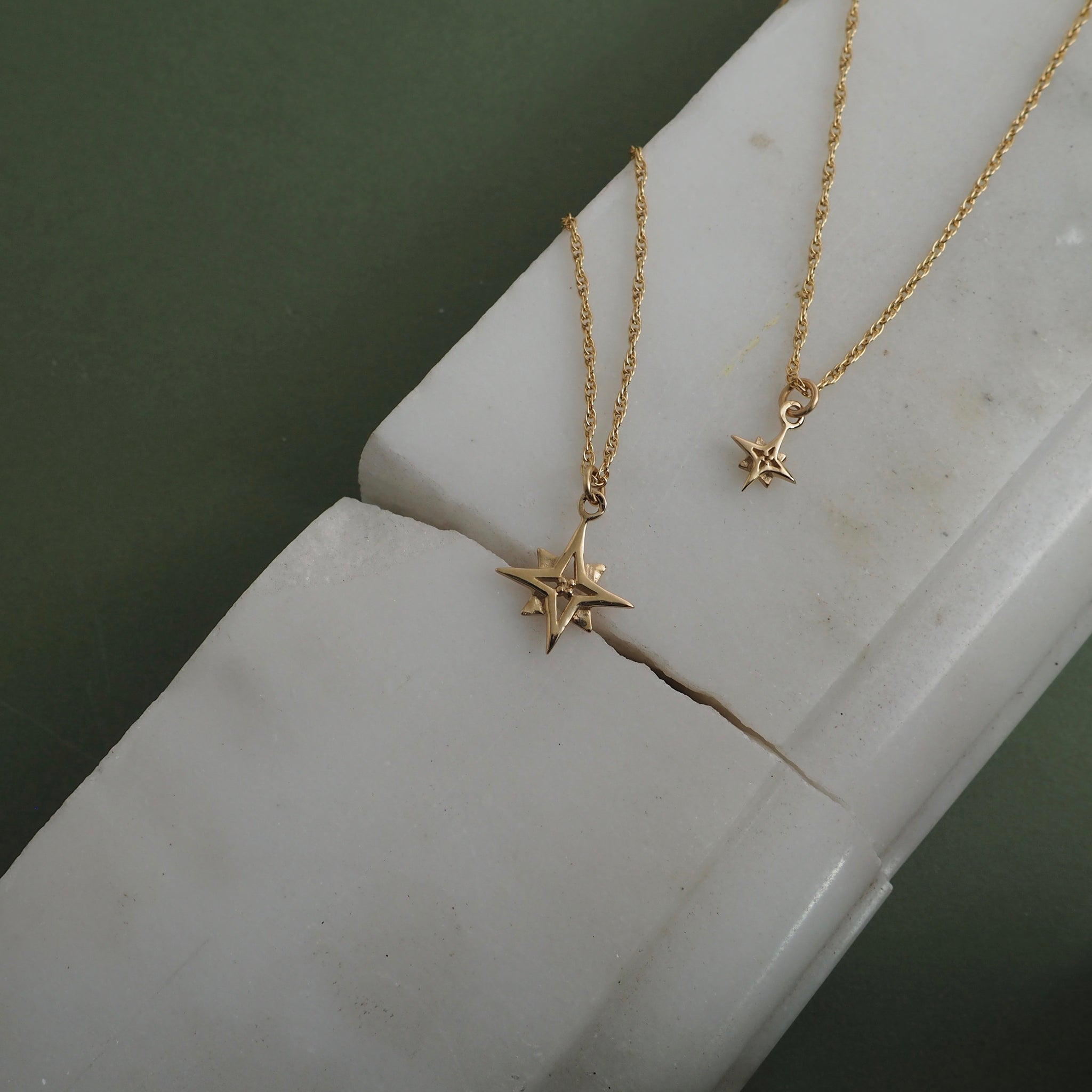 9ct Gold Compass Star Necklace by Yasmin Everley