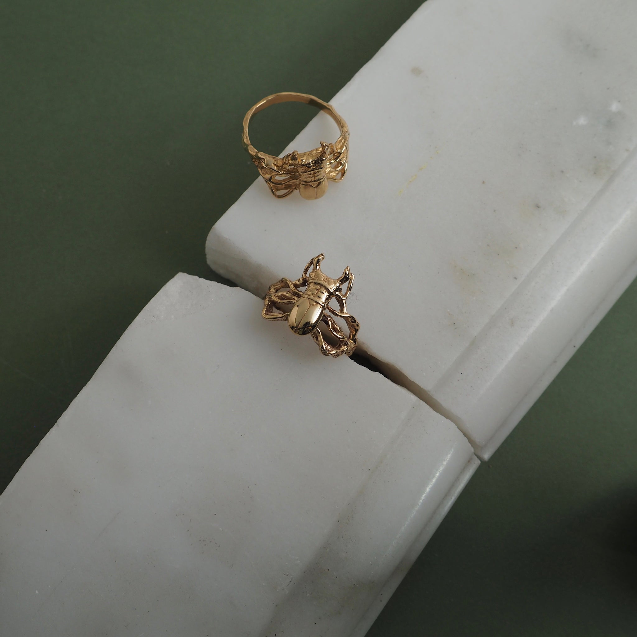 9ct Gold Little Stag Beetle Ring by Yasmin Everley