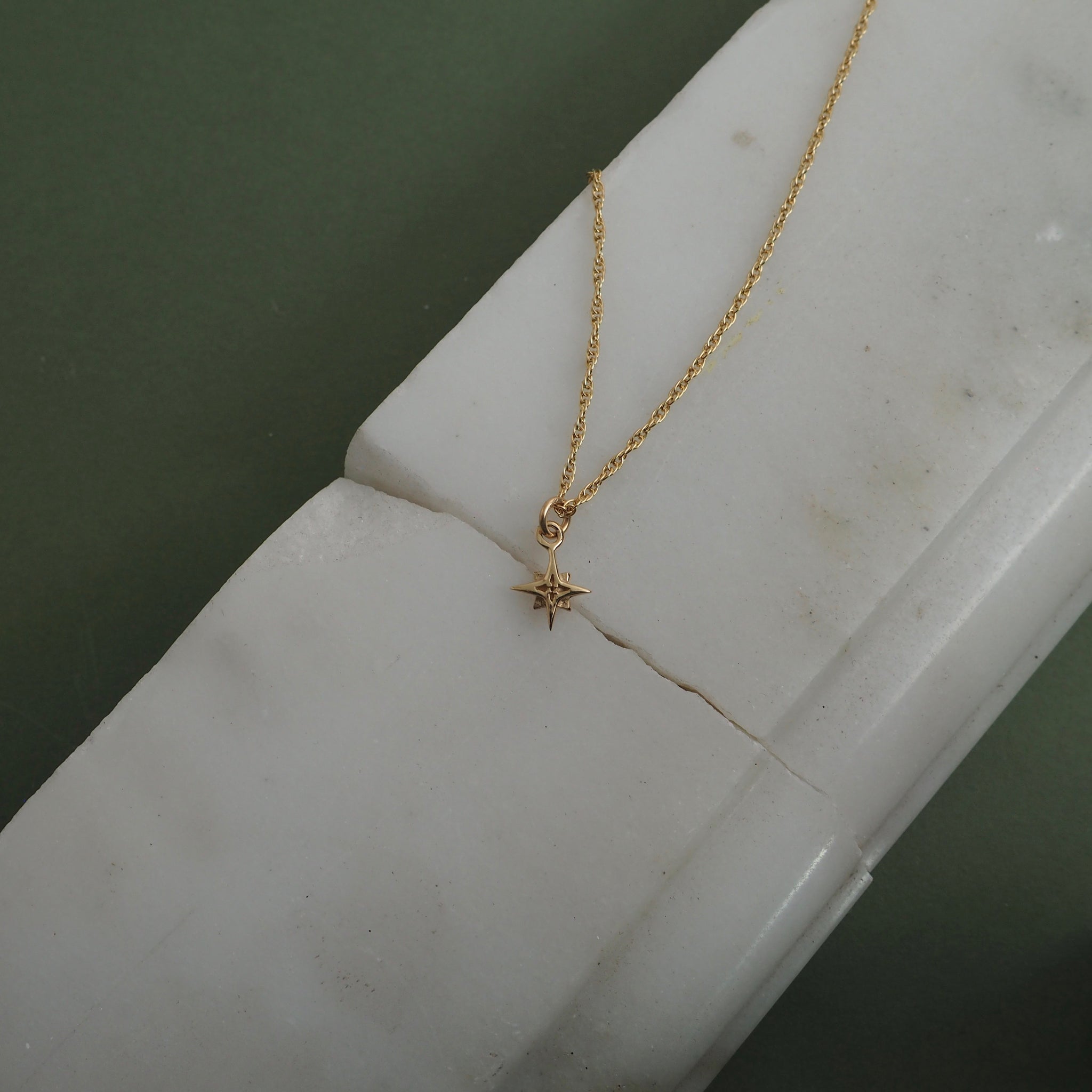 9ct Gold Small Compass Star Necklace by Yasmin Everley