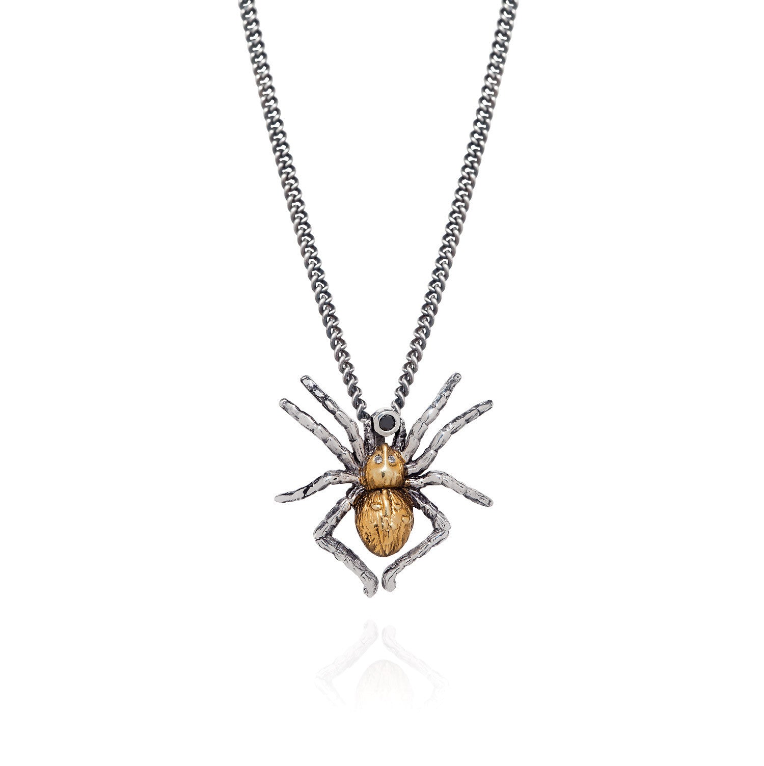 Gilded Spider with black diamond and white diamonds