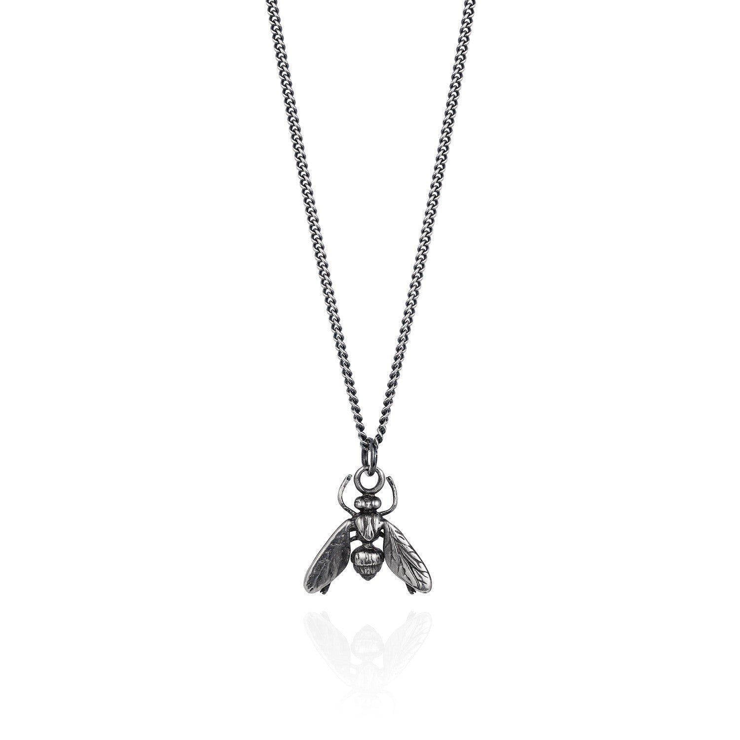 Dark Silver Hoverfly Necklace