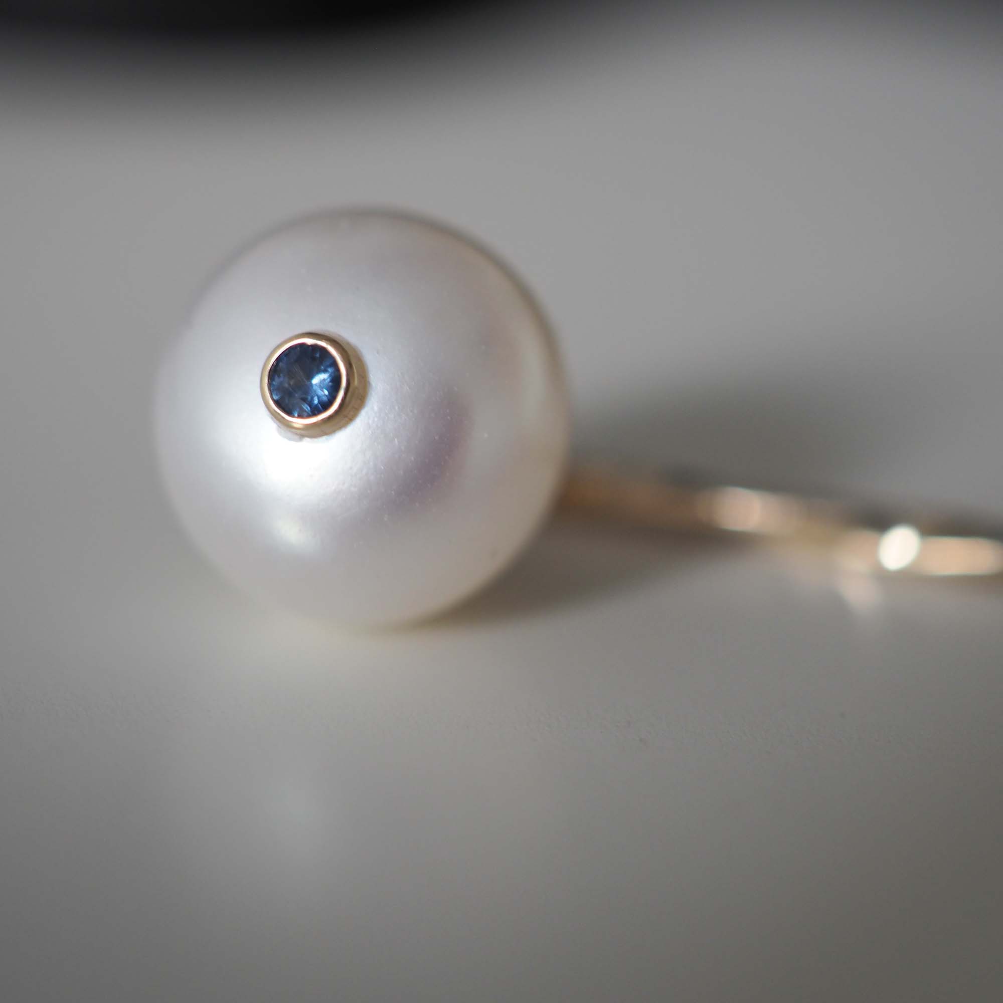 Pearl and Sapphire Pin By Yasmin Everley