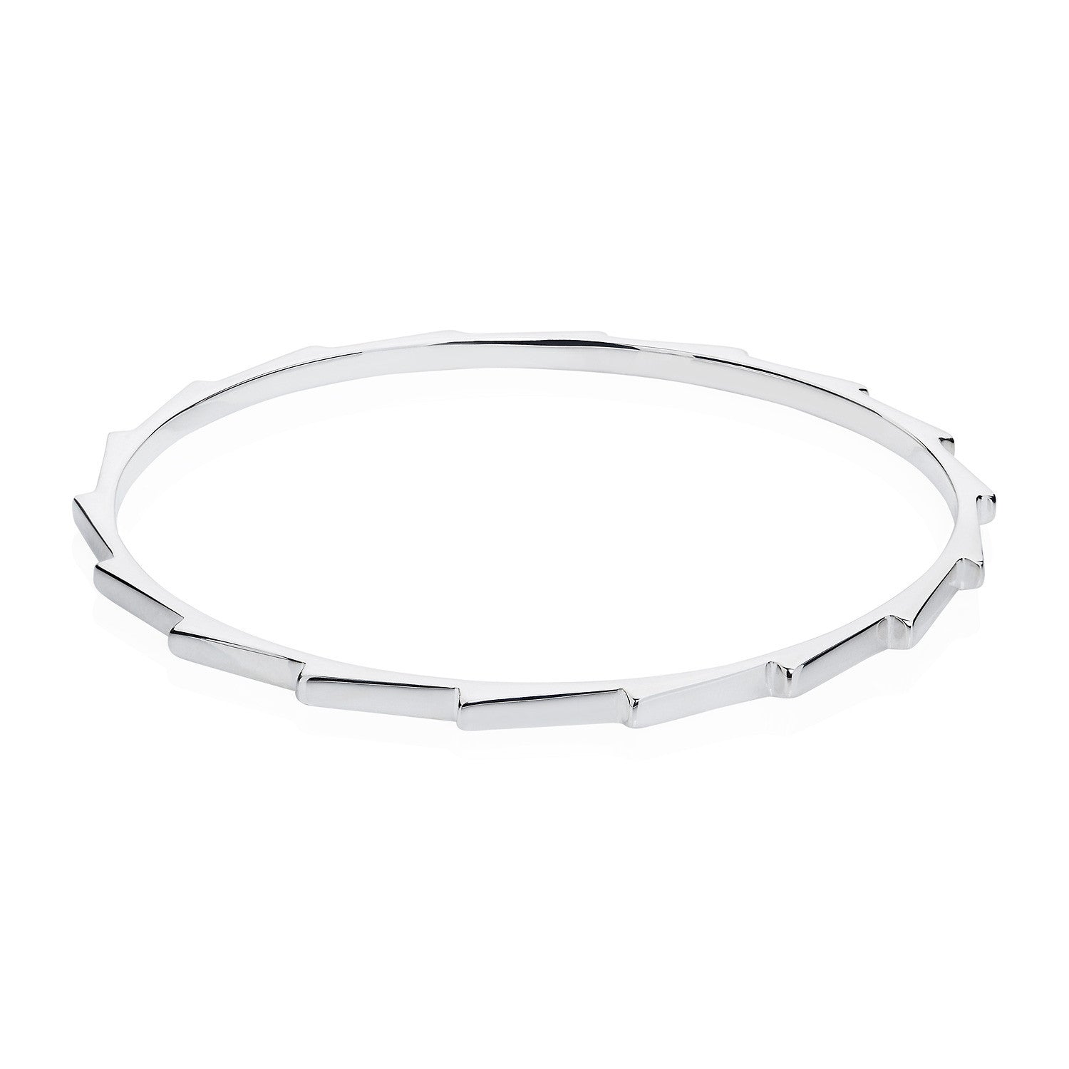 Silver Geometric Bangle