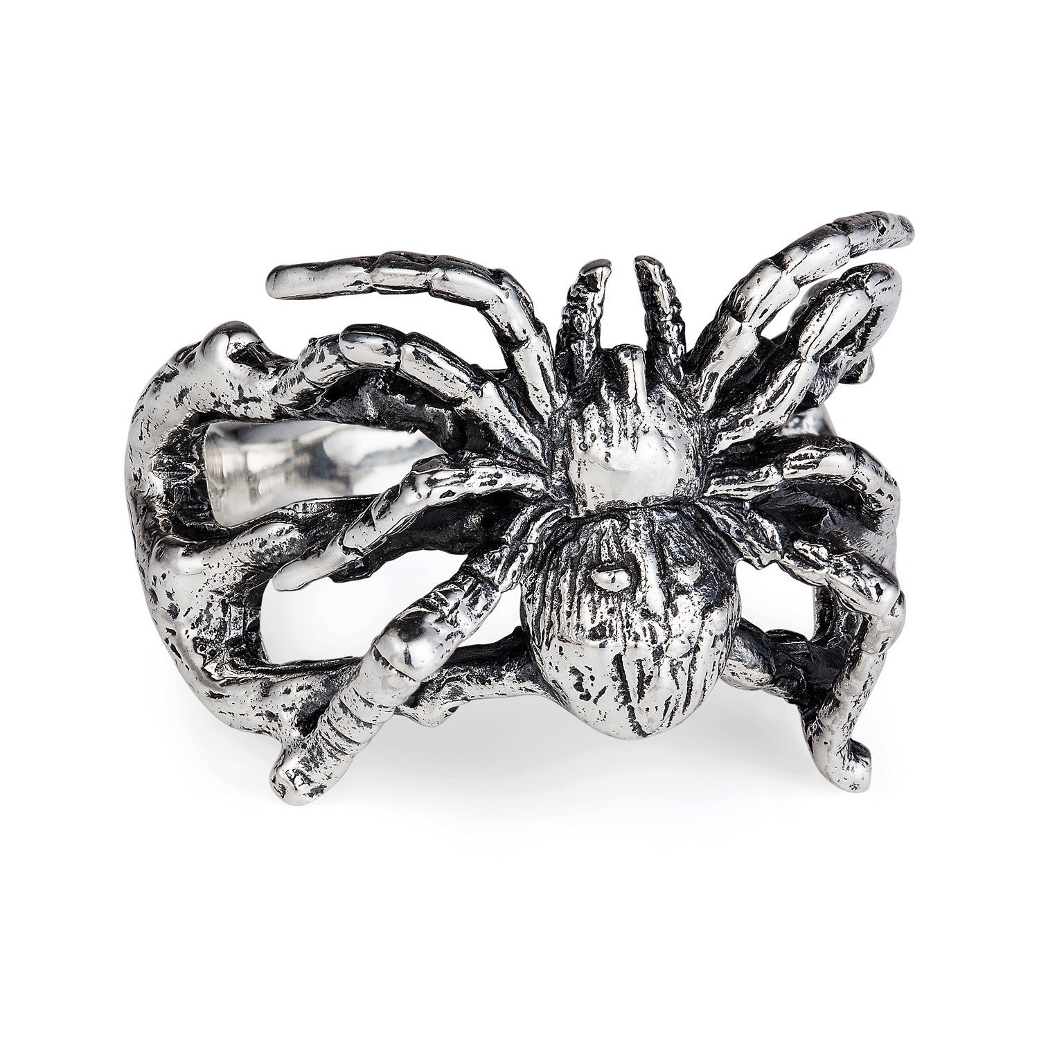 Dark Silver Spider Ring