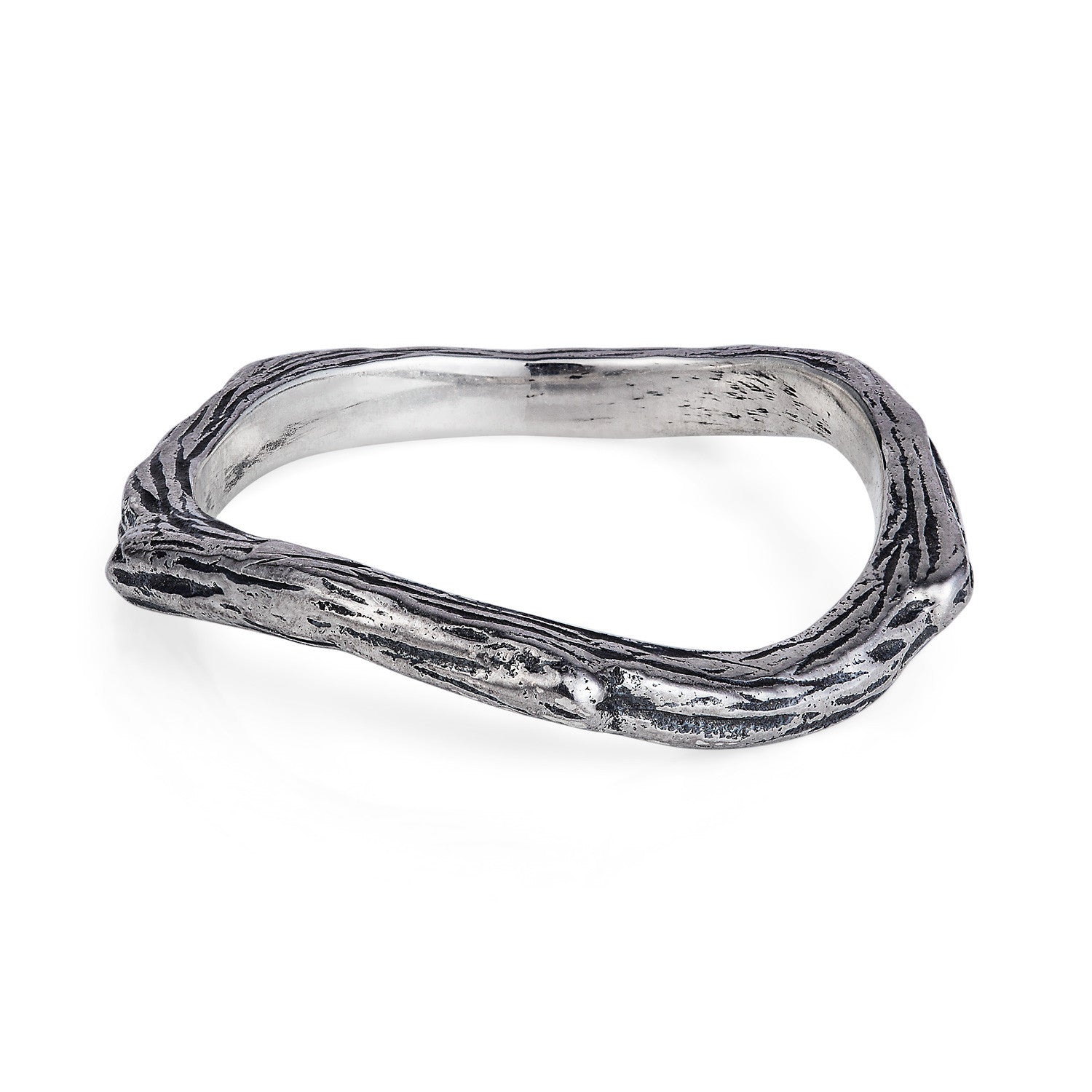 Dark Silver Twig Ring