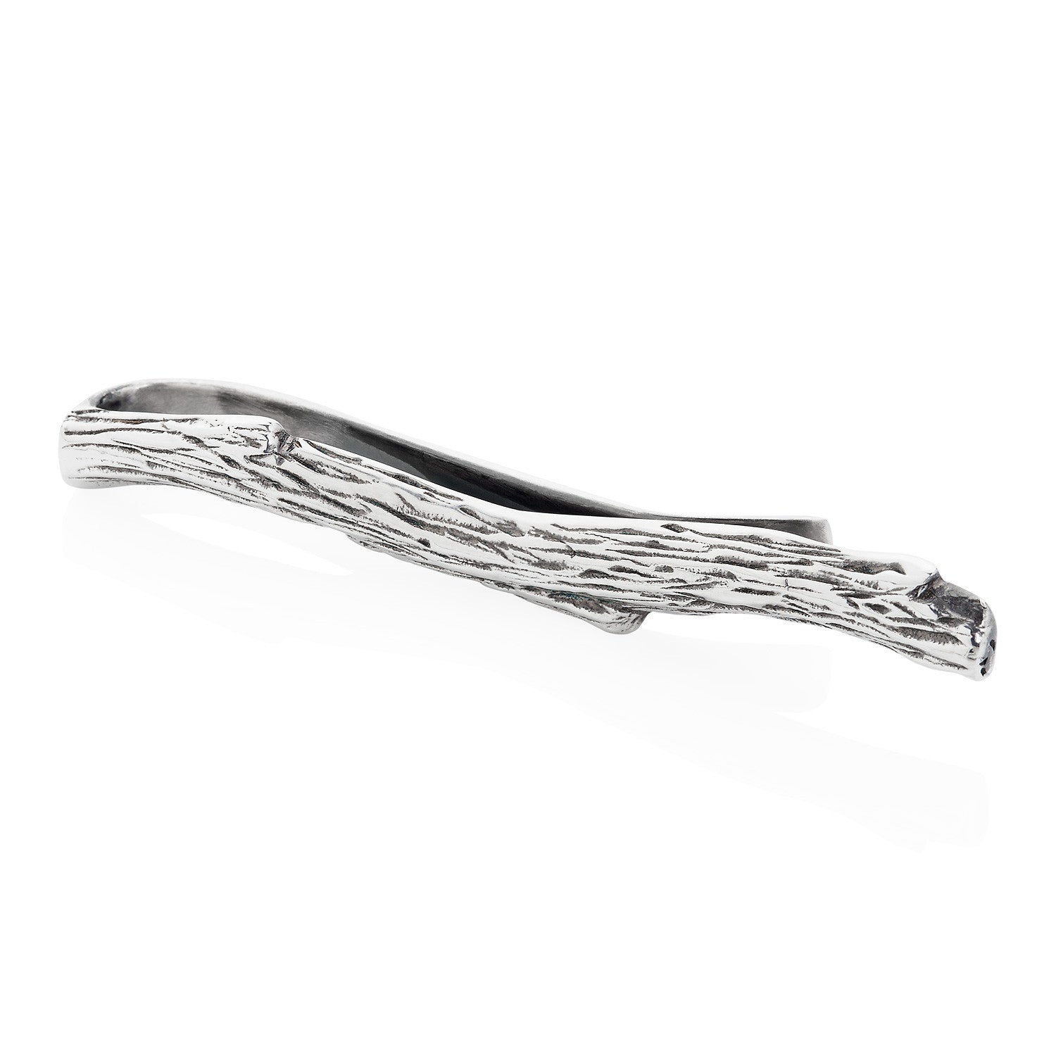 Dark Silver Twig Tie Bar