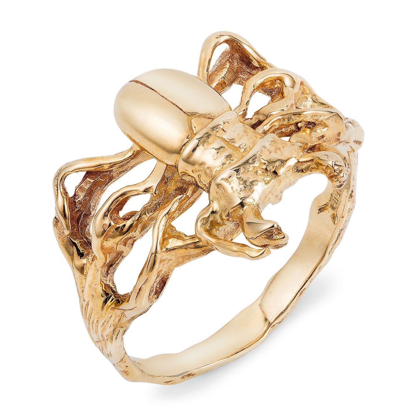 Gold Little Stag Beetle Ring