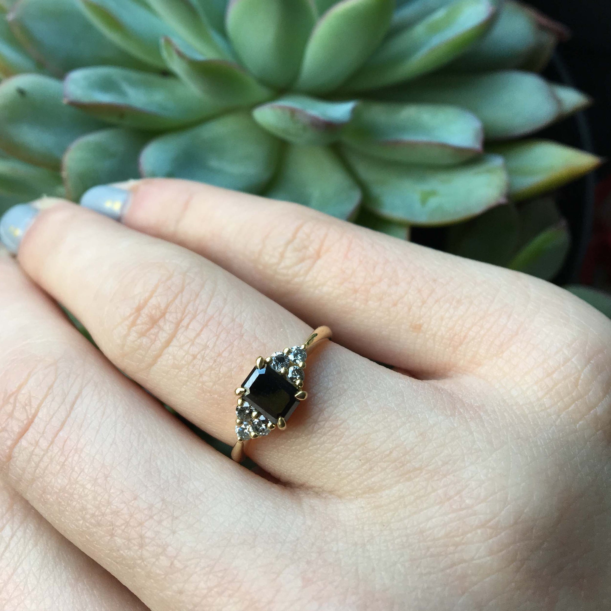 Black Diamond Engagement Ring by Yasmin Everley