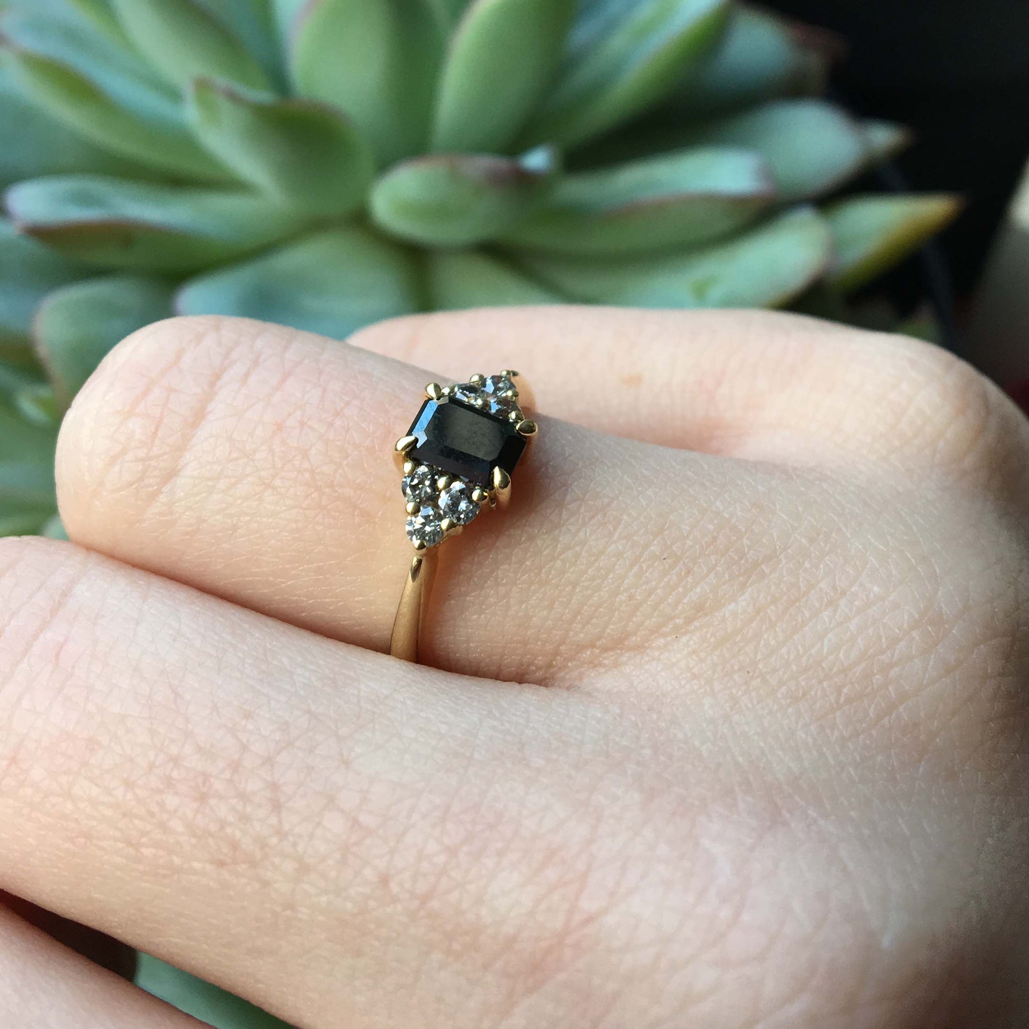 Black Diamond Engagement Ring by Yasmin Everley