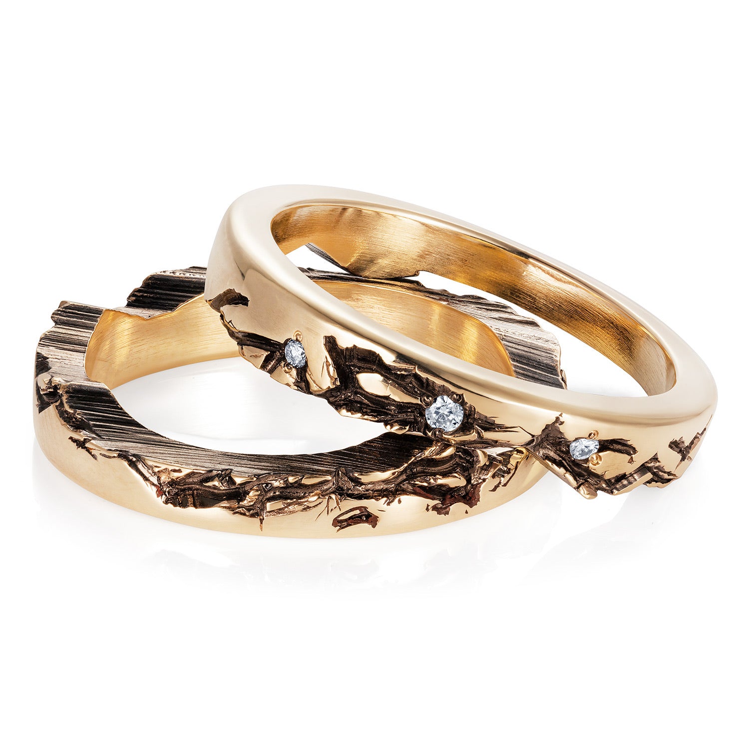 Leap Year Engagement Ring & Wedding Ring Stack by Yasmin Everley