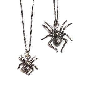 Dark Silver Little Spider Necklace